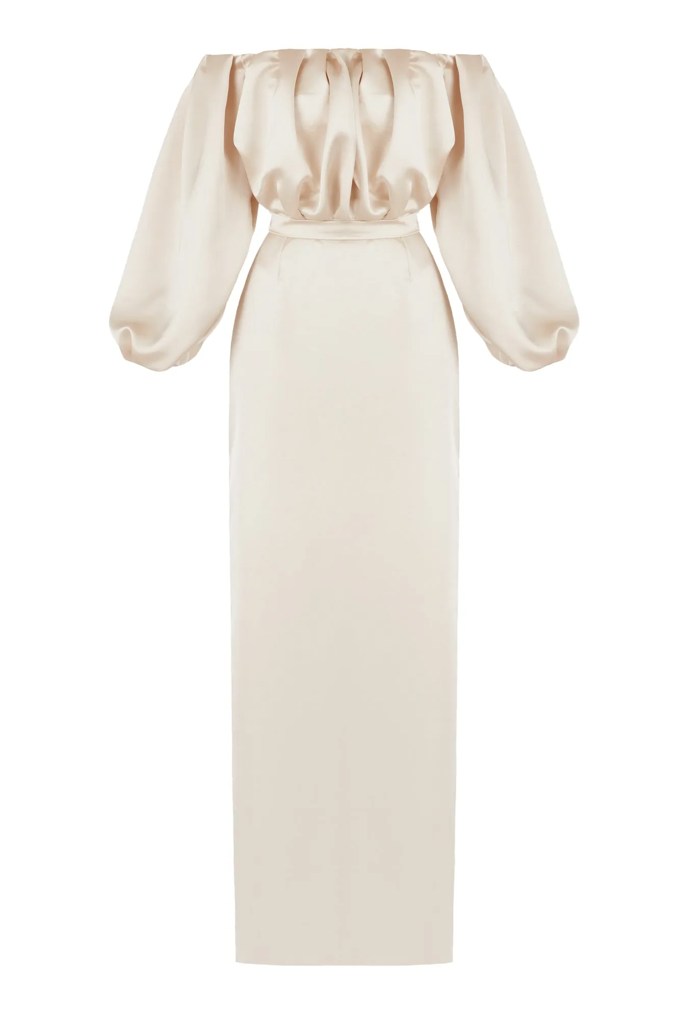 ALICE beige long off shoulder dress