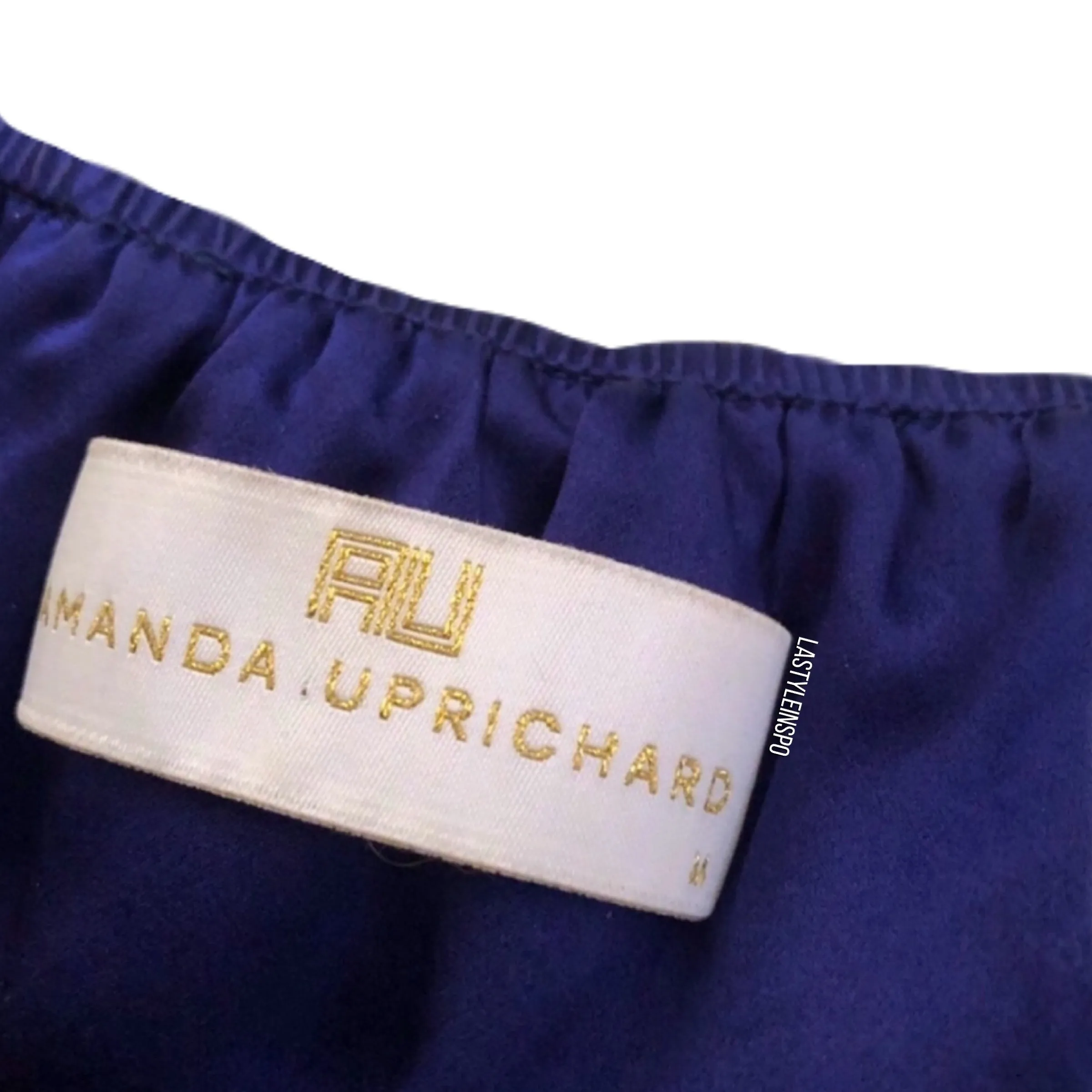 Amanda Uprichard Silk Ruffled Dress Royal Blue M