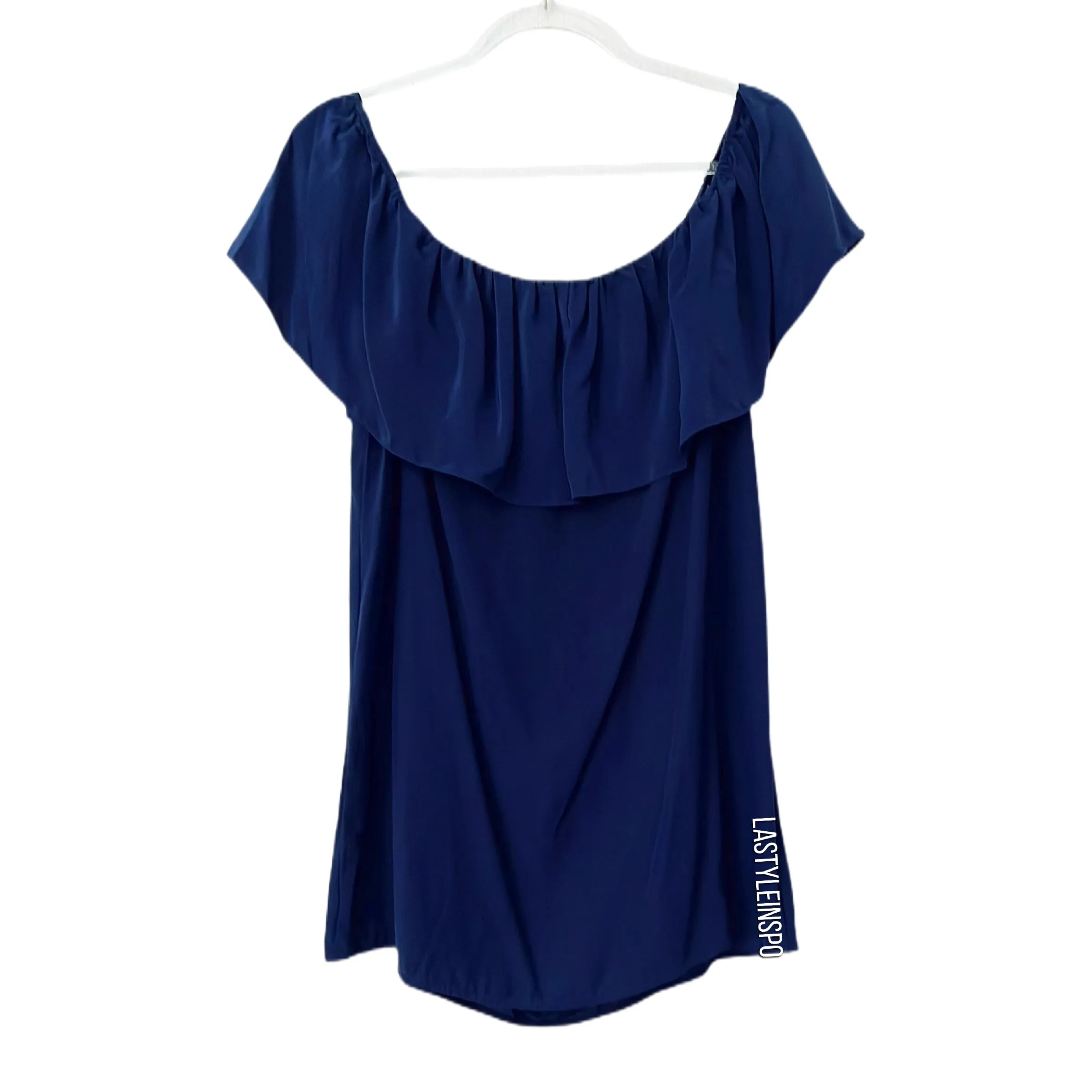 Amanda Uprichard Silk Ruffled Dress Royal Blue M