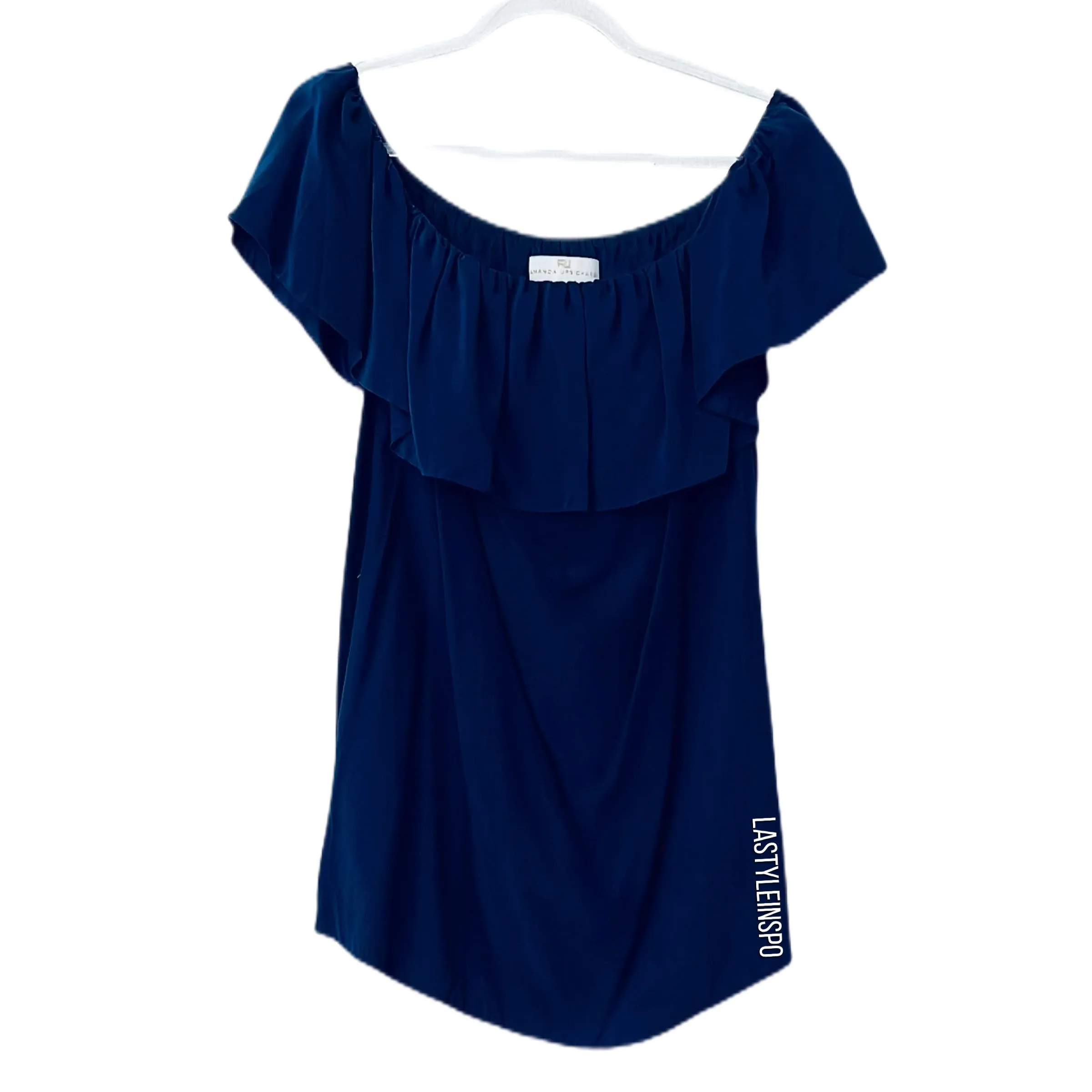 Amanda Uprichard Silk Ruffled Dress Royal Blue M