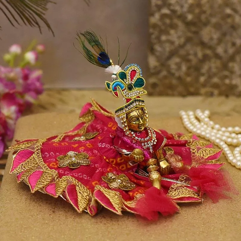 Attractive Crimson Krishna Poshak