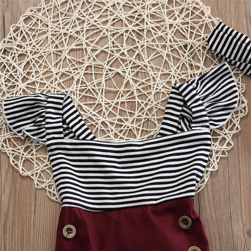 Baby Striped Romper Set d1