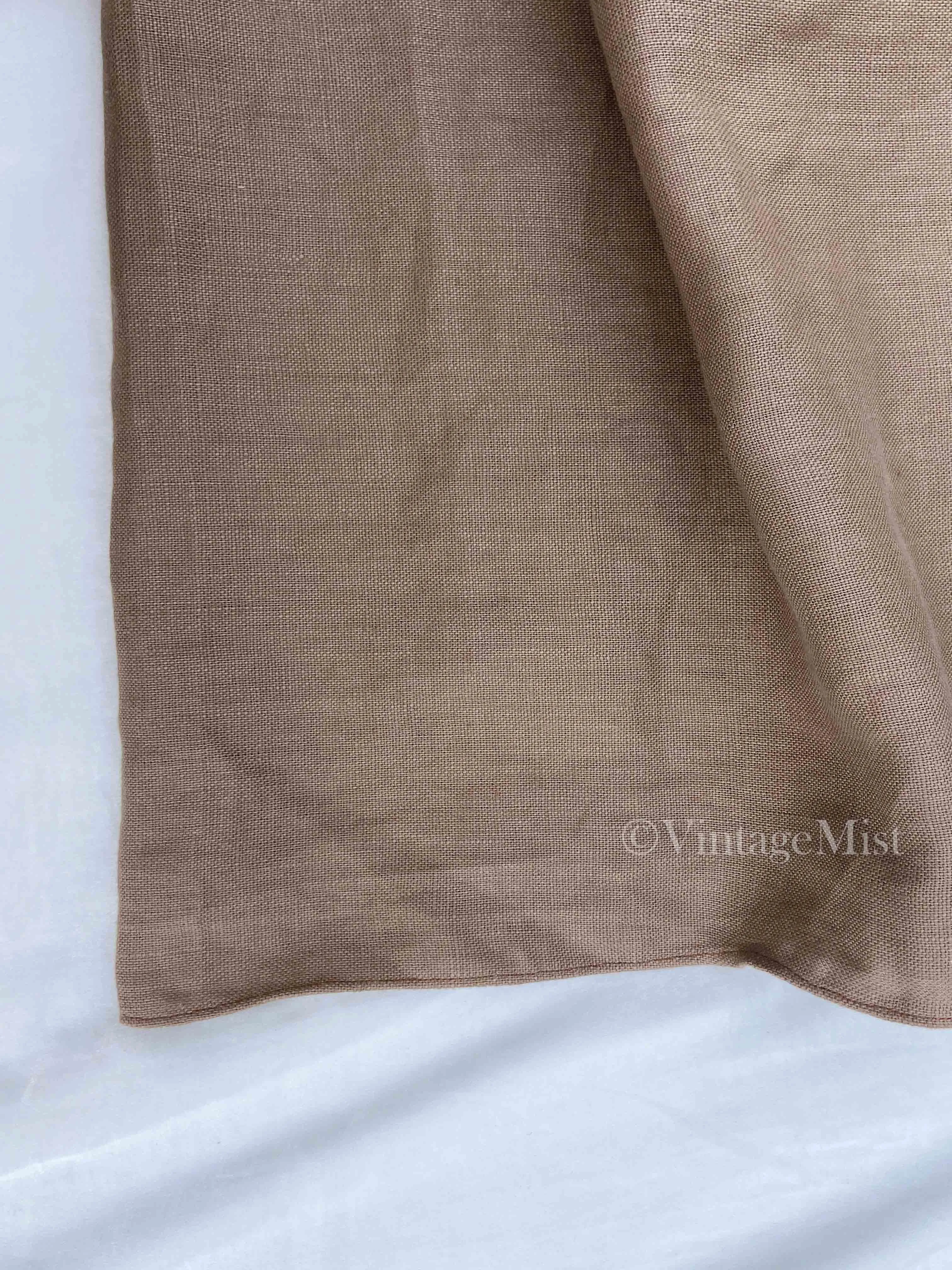 Basic A-line Linen Midi Skirt