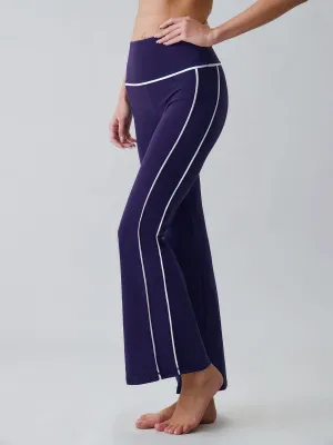 Blue Striped Flare Workout Leggings
