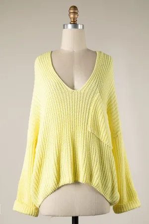 Brynn Yellow V-Neck Sweater
