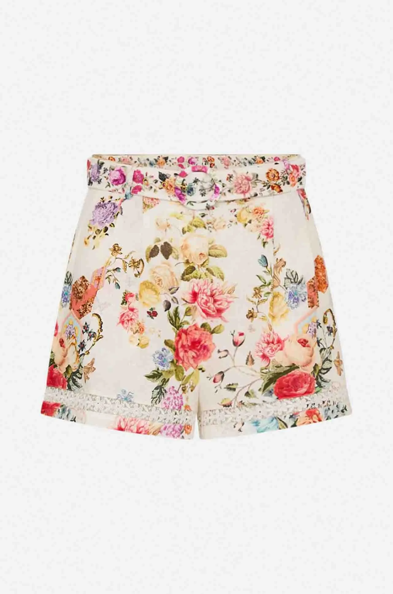 Camilla - Sew Yesterday High Waisted Shorts w/ Lace Insert