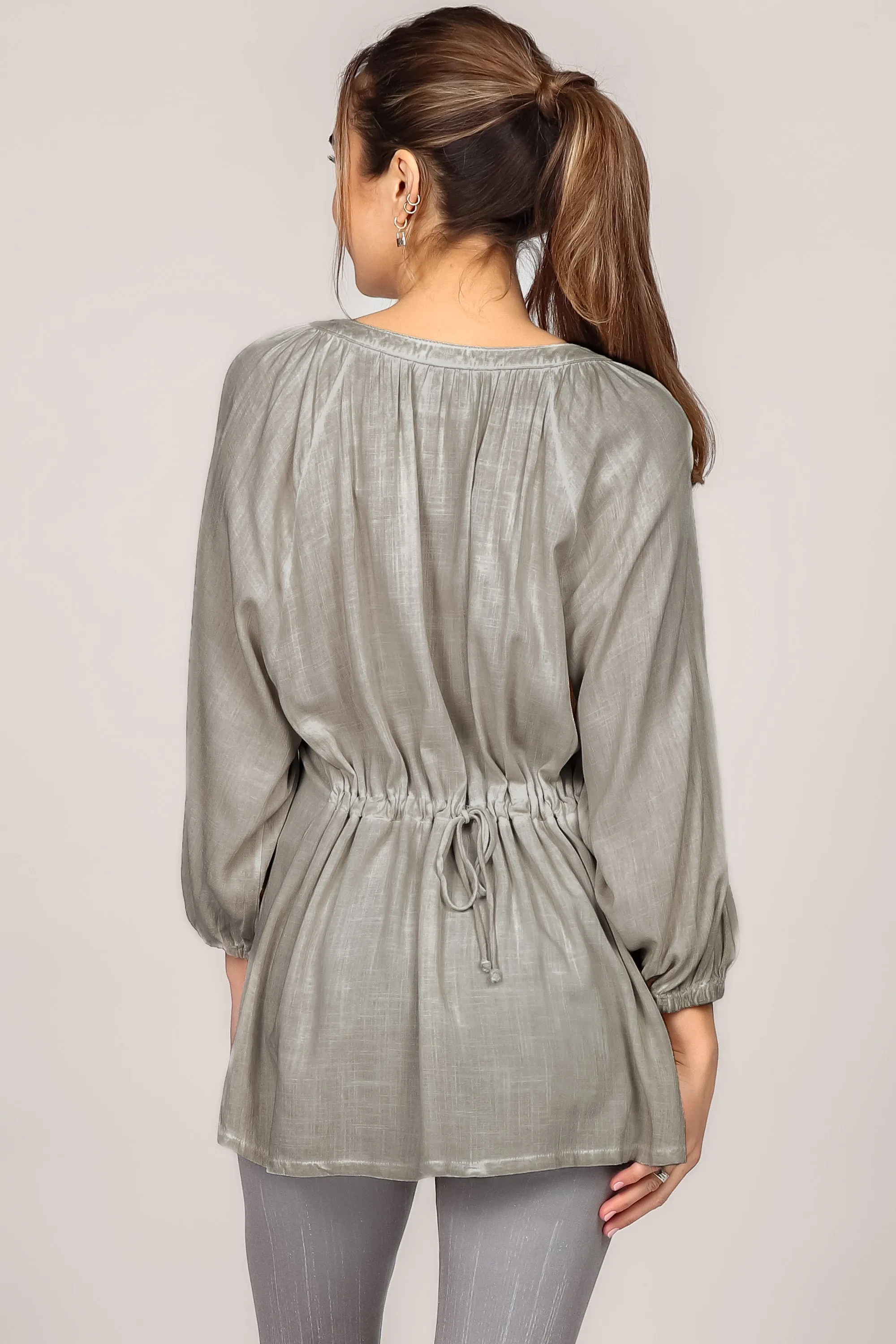 Cinched Back Ruched Blouse