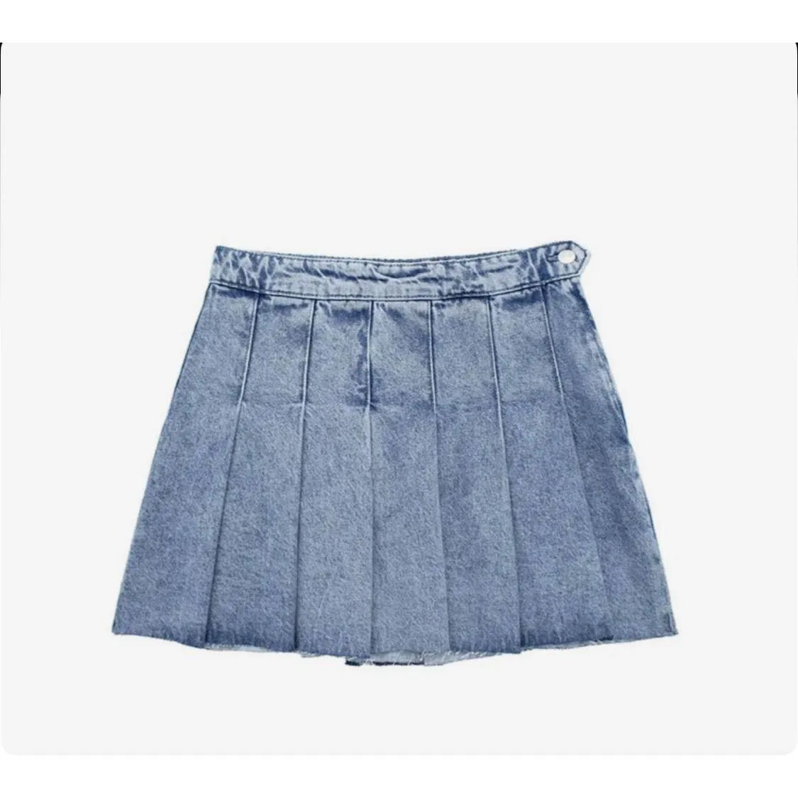 Denim Pleated Minin Skirt