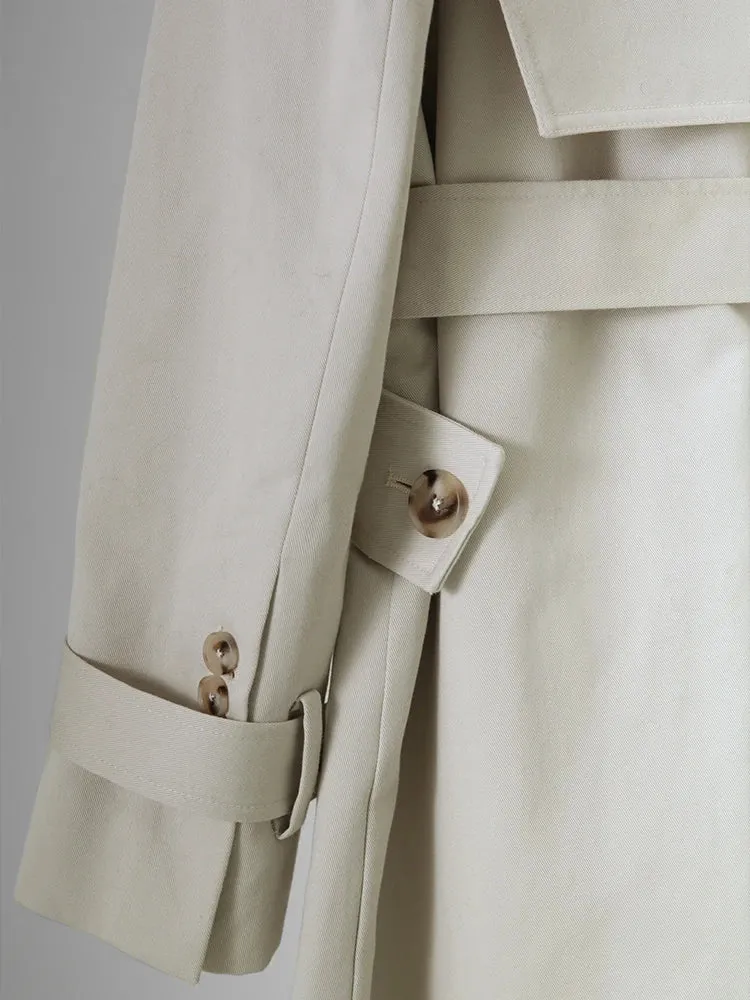 Detachable Collar Trench Long Coat