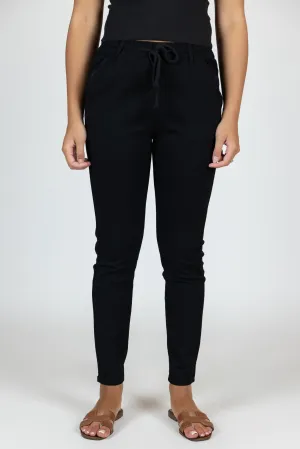 Drawstring Straight Leg Jeans