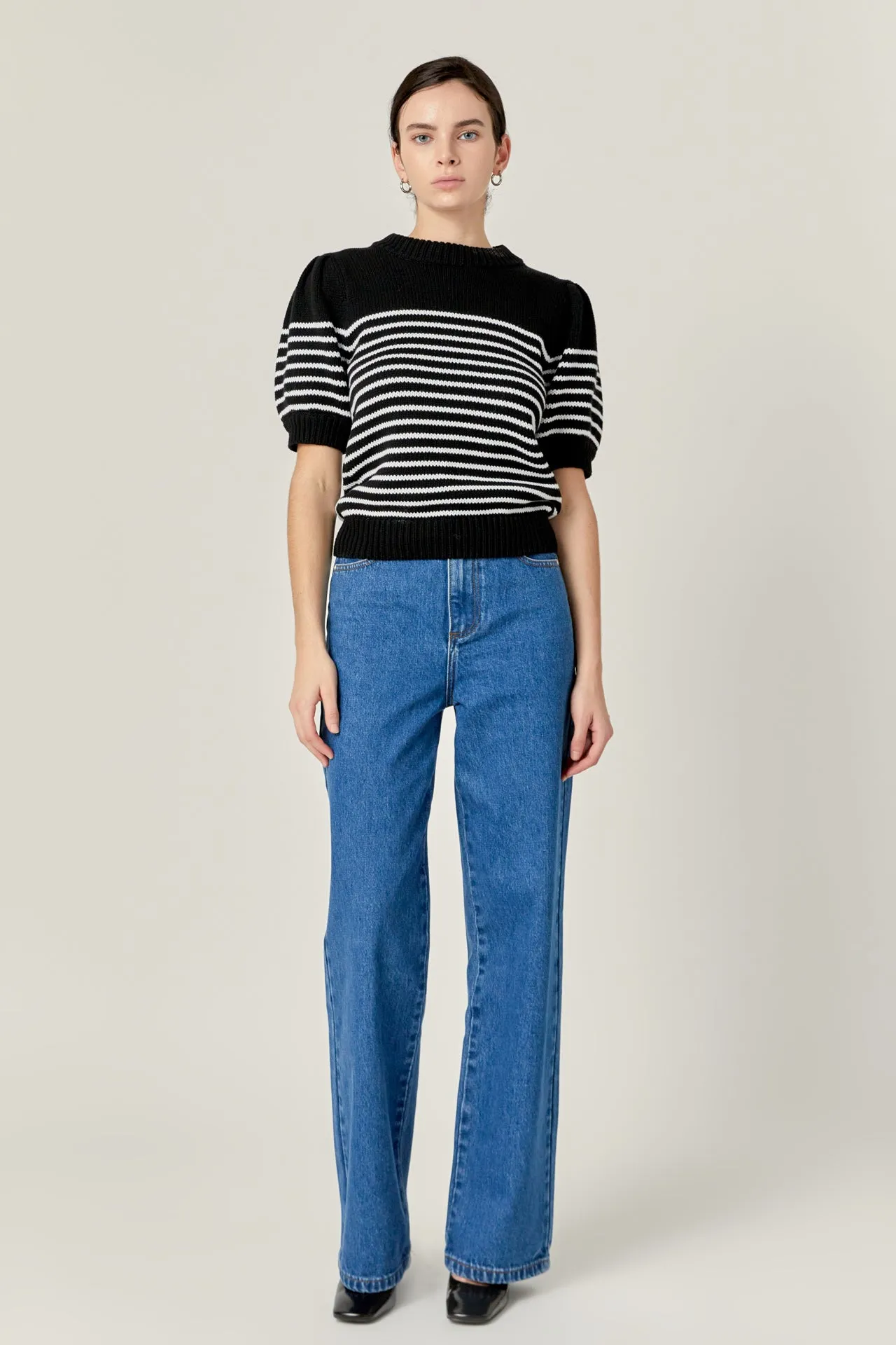 Embroidered Bow Denim