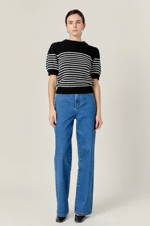 Embroidered Bow Denim