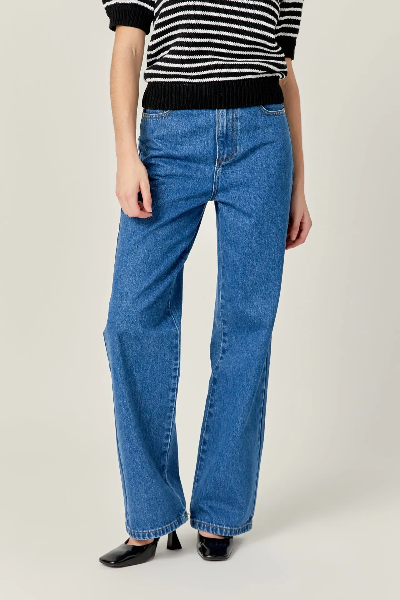 Embroidered Bow Denim