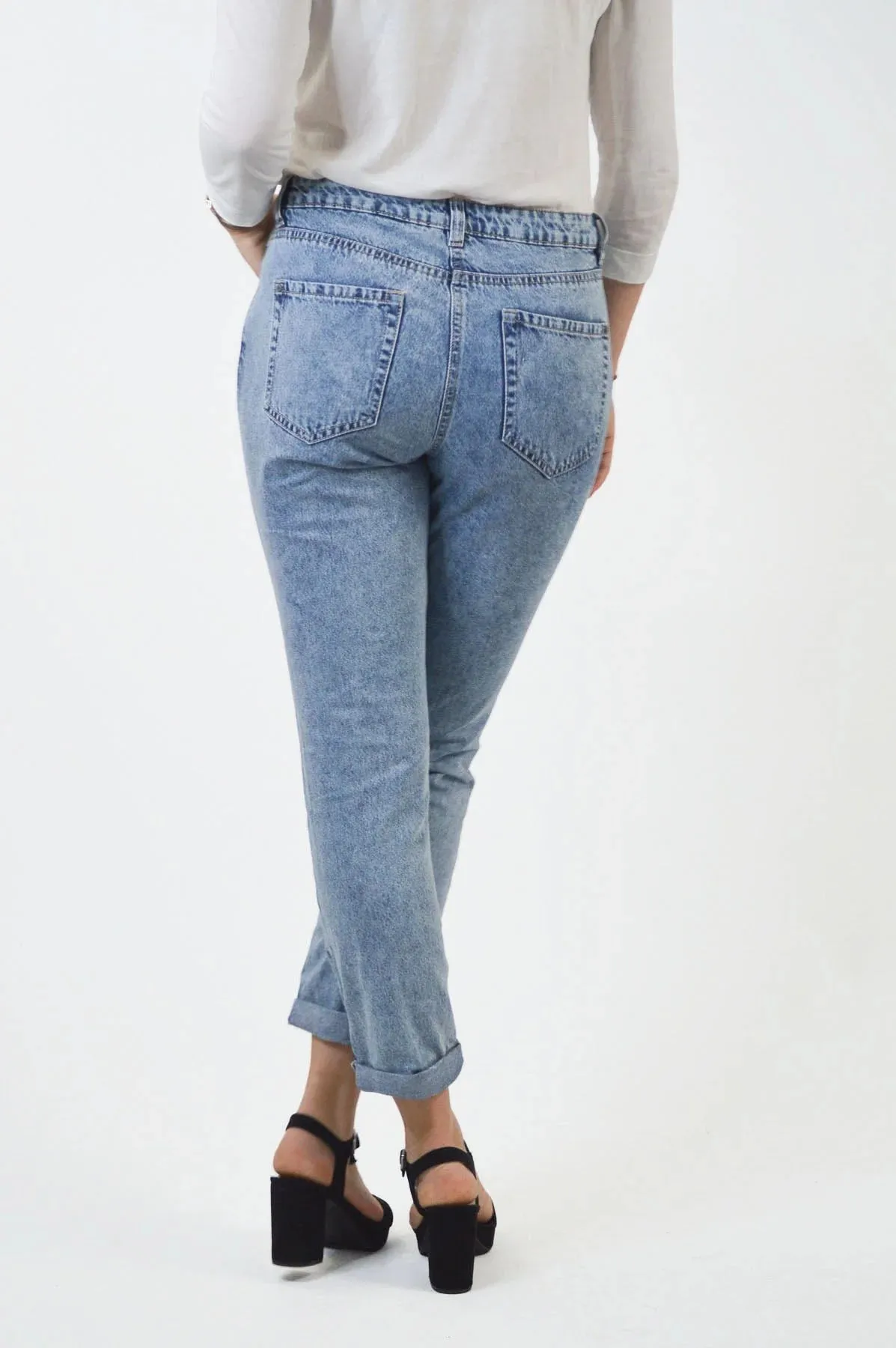 Fade Wash Mom Jeans