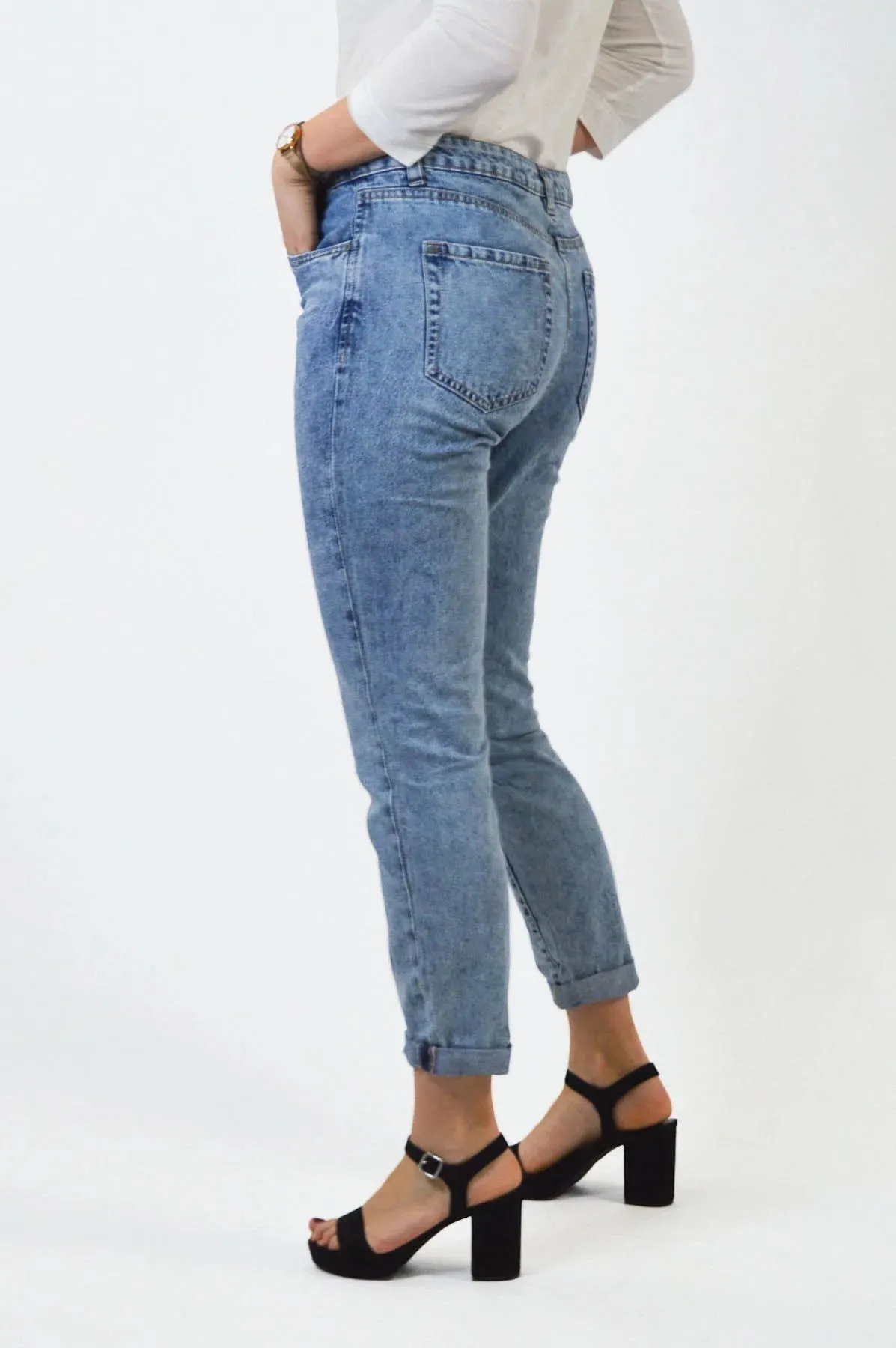 Fade Wash Mom Jeans