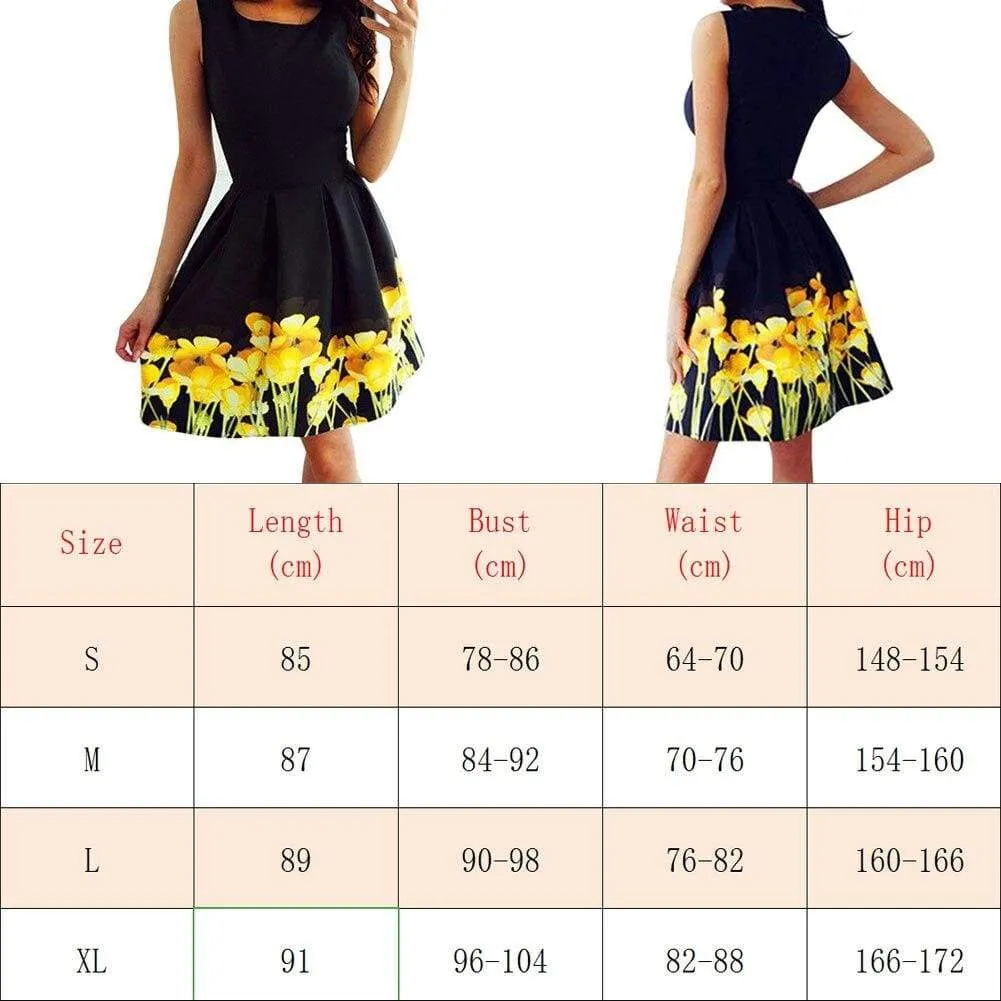 FashionSierra - Summer Women Casual Strappy Dress New Fashion Boho Floral Sundress Ladies High Waist Beach Holiday Sundress Lady Clothing