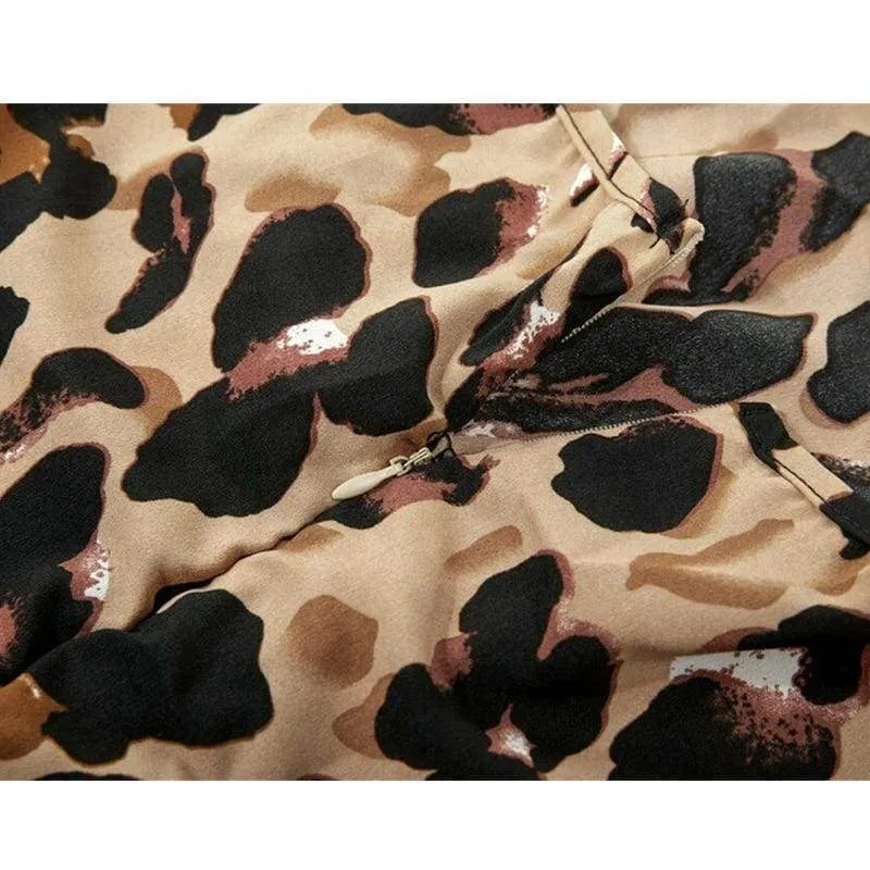 FashionSierra - Women Holiday Strappy High Waist Leopard Print Summer Casual Sleeveless V-Neck Fashion Ladies Beach Side Split Sundress New