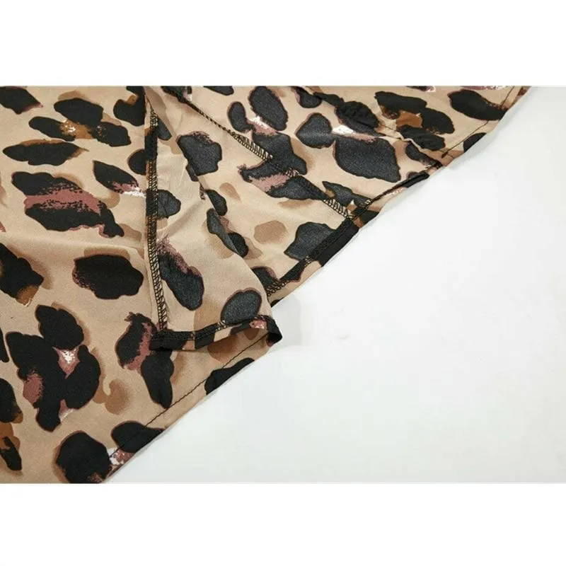 FashionSierra - Women Holiday Strappy High Waist Leopard Print Summer Casual Sleeveless V-Neck Fashion Ladies Beach Side Split Sundress New