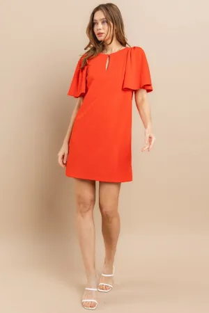 Faye Solid Tangerine Dress FINAL SALE