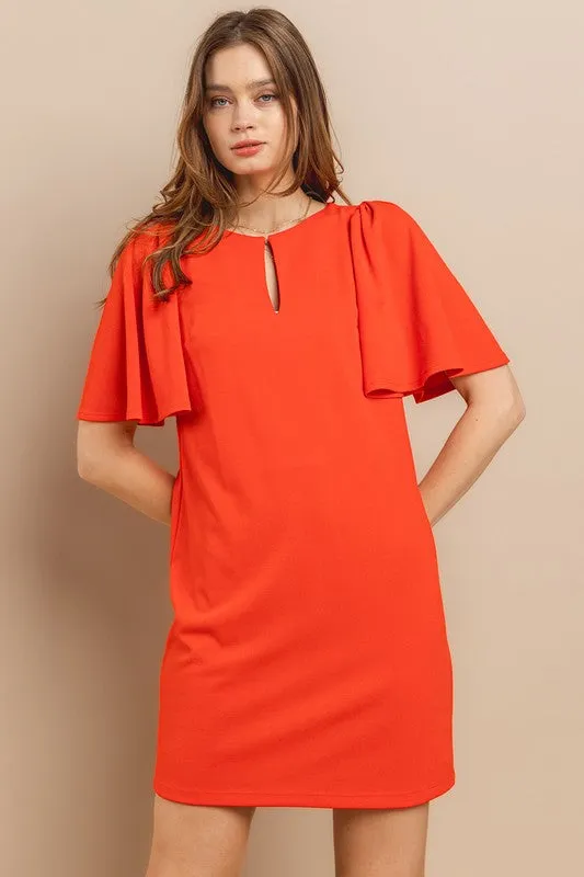 Faye Solid Tangerine Dress FINAL SALE