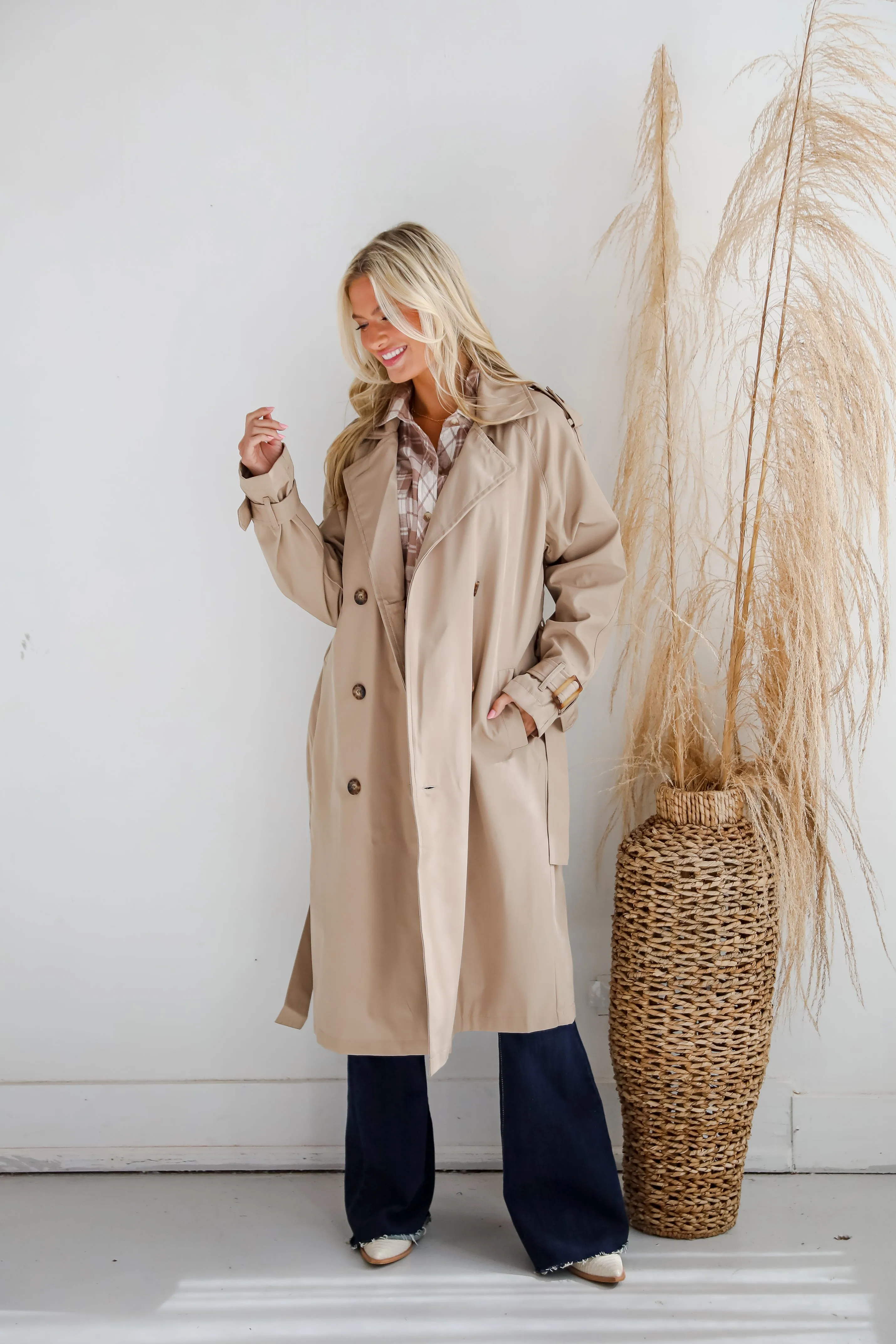 FINAL SALE - See The City Tan Trench Coat
