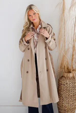 FINAL SALE - See The City Tan Trench Coat