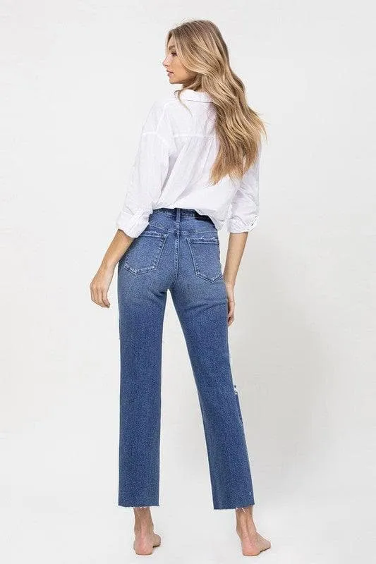 Flying Monkey Jeans Distressed High Rise Ankle Relaxed Straight