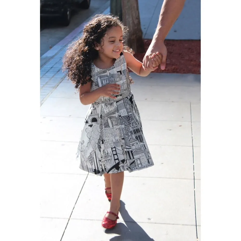 Girls Graffiti Backless Dress