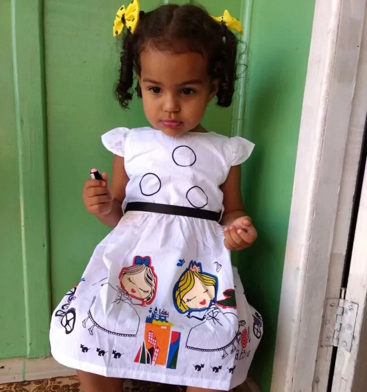 Girls Print Dress With Sash