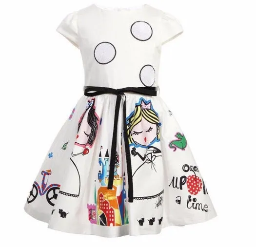 Girls Print Dress With Sash