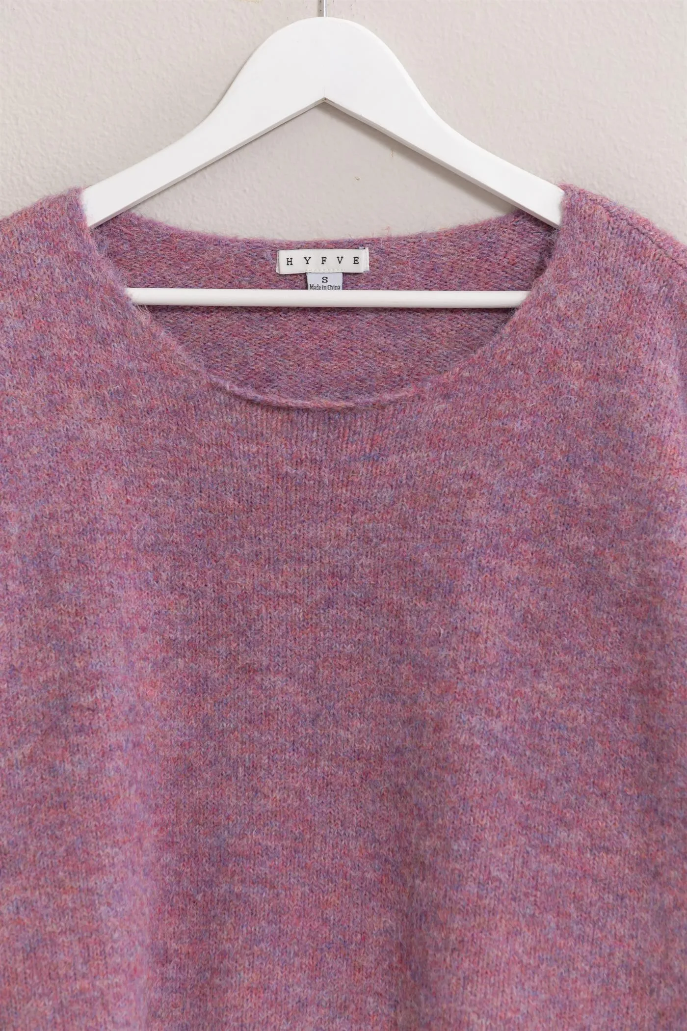 HF24F164-Melange Knit Boat Neck Sweater