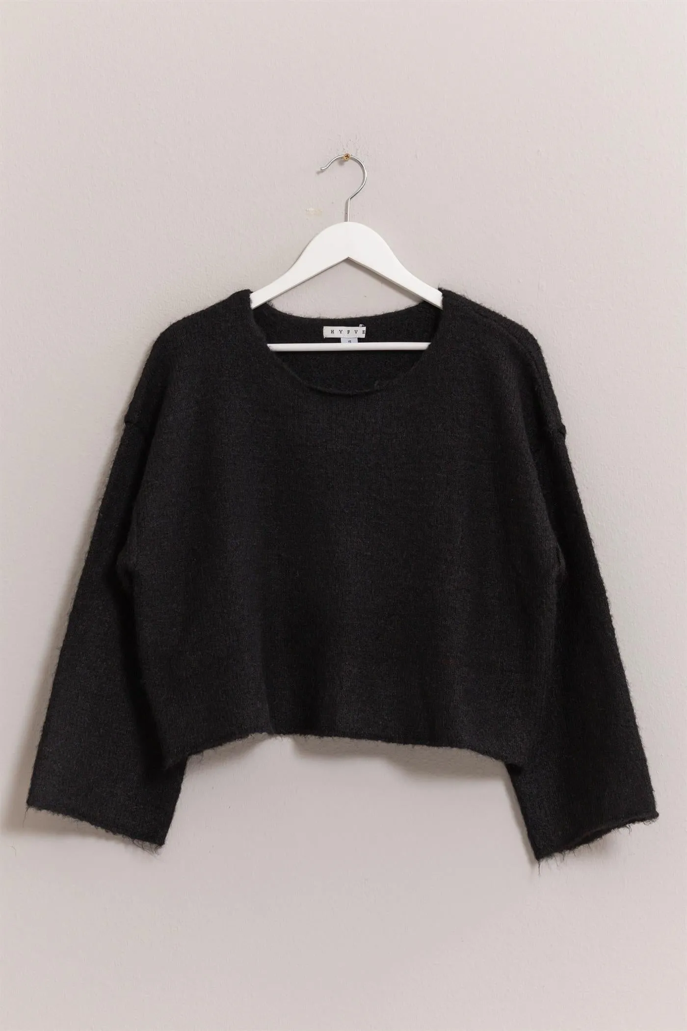 HF24F164-Melange Knit Boat Neck Sweater