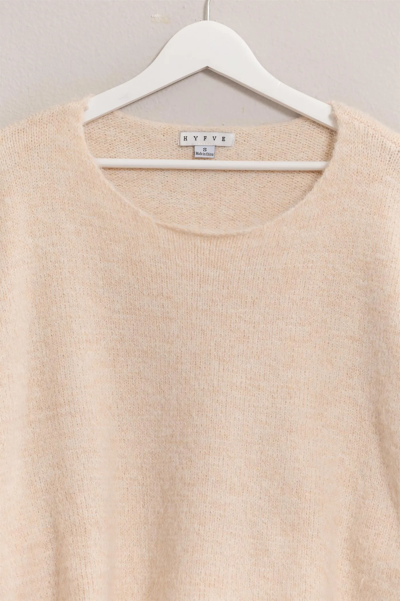 HF24F164-Melange Knit Boat Neck Sweater