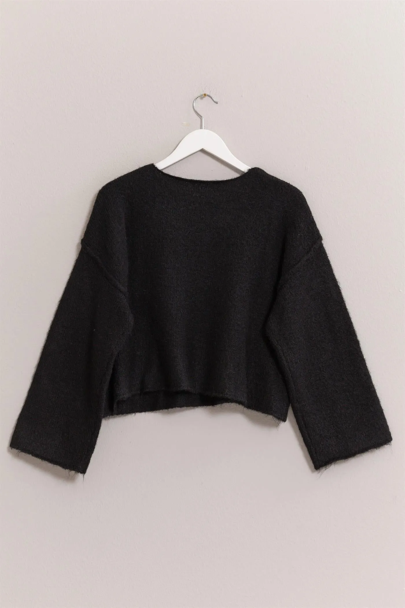 HF24F164-Melange Knit Boat Neck Sweater