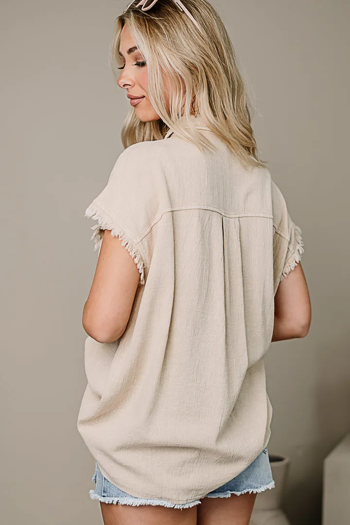 I've Got It Made Button Down Top | Taupe