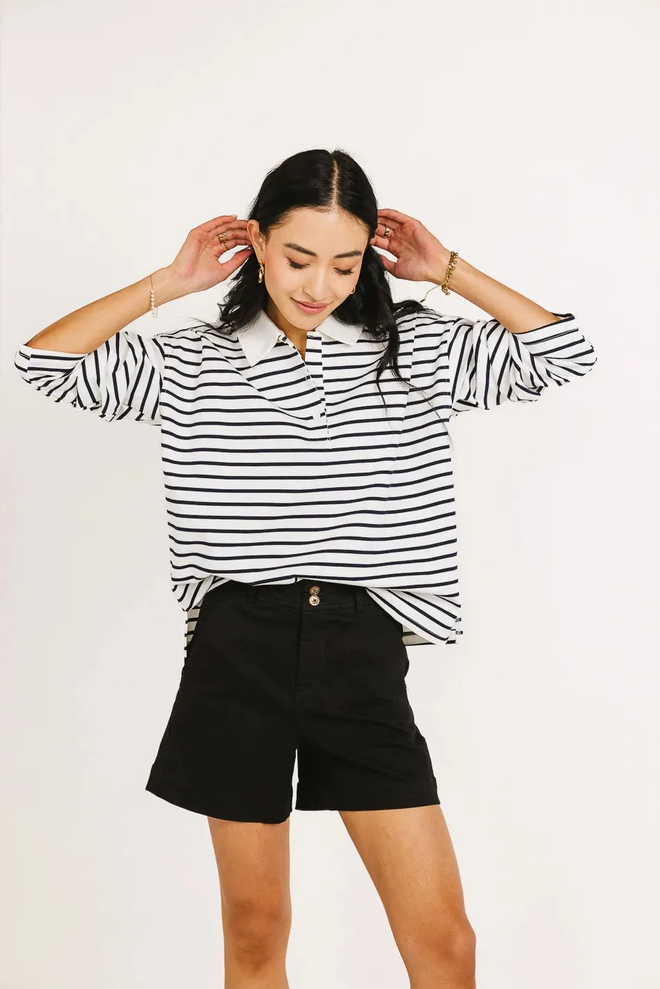 Layla Collared Striped Top