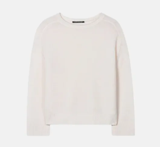 Luisa Cerano - Cashmere Wool Crew Sweater in Eggshell