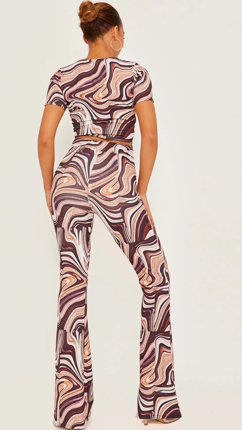 MARINA FLARE TROUSER - STONE