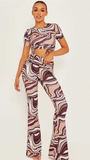 MARINA FLARE TROUSER - STONE