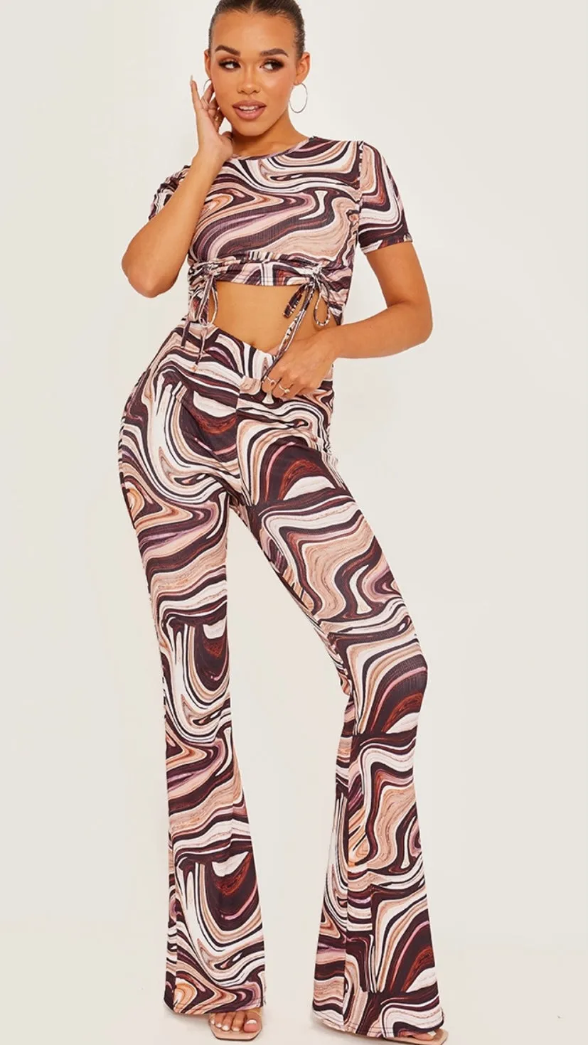 MARINA FLARE TROUSER - STONE