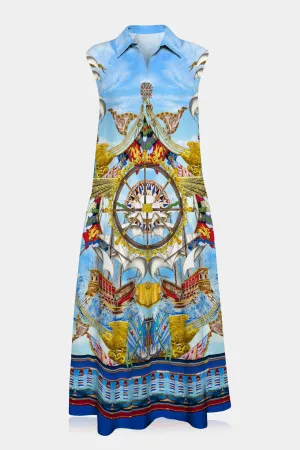 Nautical Flair Summer Midi Dress