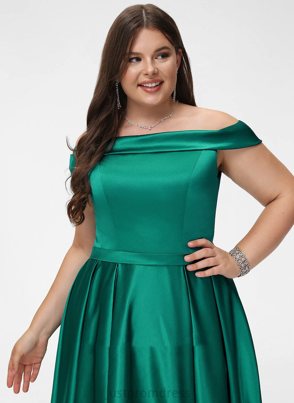 Neckline Length Satin Sleeveless Fabric Off-the-Shoulder Floor-Length BackStyle Straps&Sleeves Hedda Knee Length V-Neck Bridesmaid Dresses
