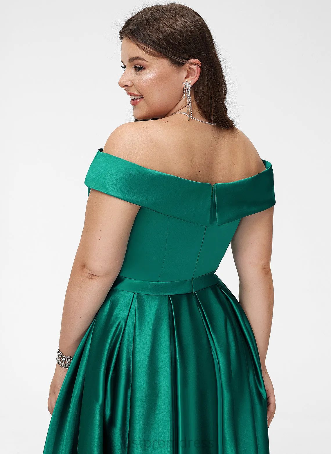 Neckline Length Satin Sleeveless Fabric Off-the-Shoulder Floor-Length BackStyle Straps&Sleeves Hedda Knee Length V-Neck Bridesmaid Dresses