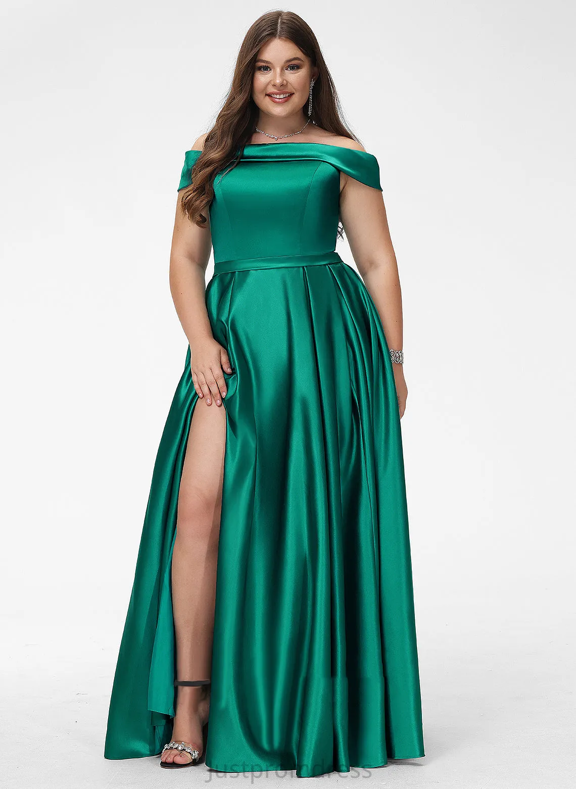 Neckline Length Satin Sleeveless Fabric Off-the-Shoulder Floor-Length BackStyle Straps&Sleeves Hedda Knee Length V-Neck Bridesmaid Dresses