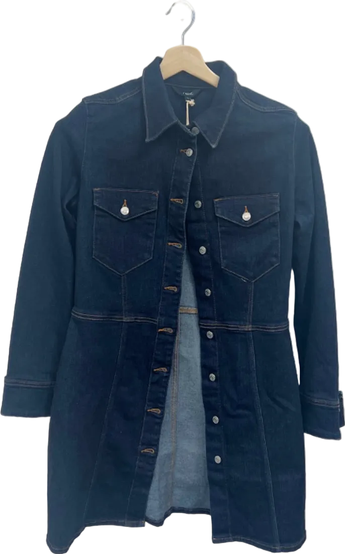 Next Dark Blue Denim Shirt Dress UK 12