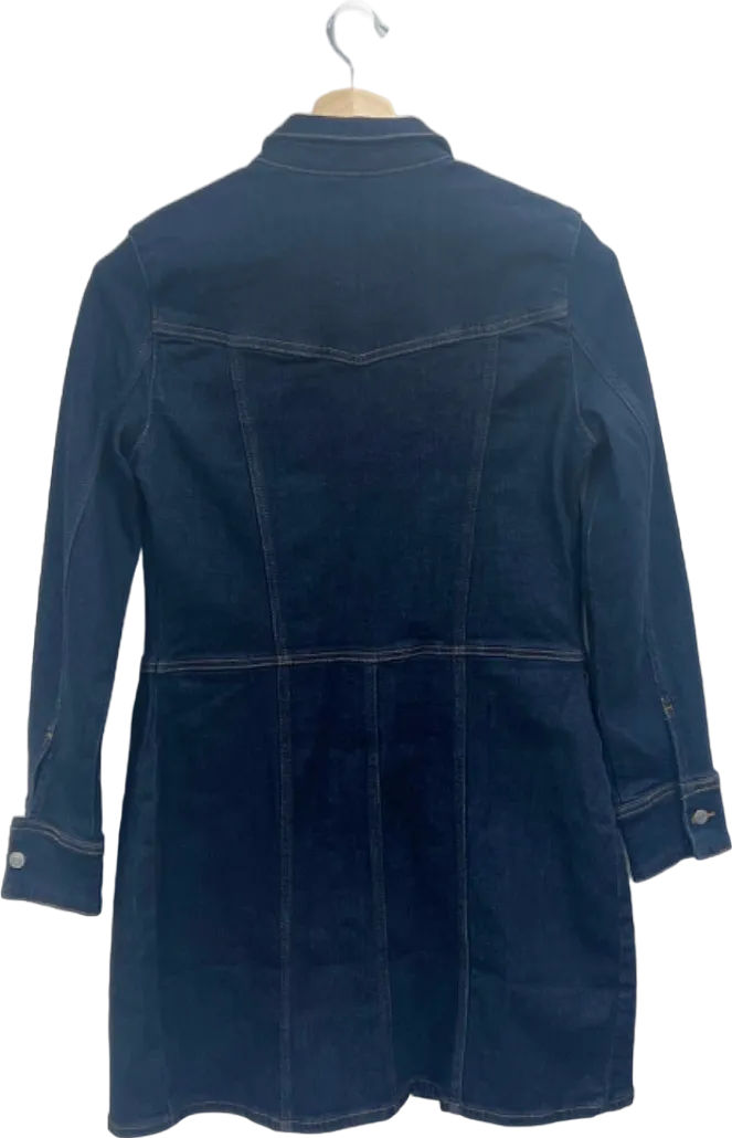Next Dark Blue Denim Shirt Dress UK 12