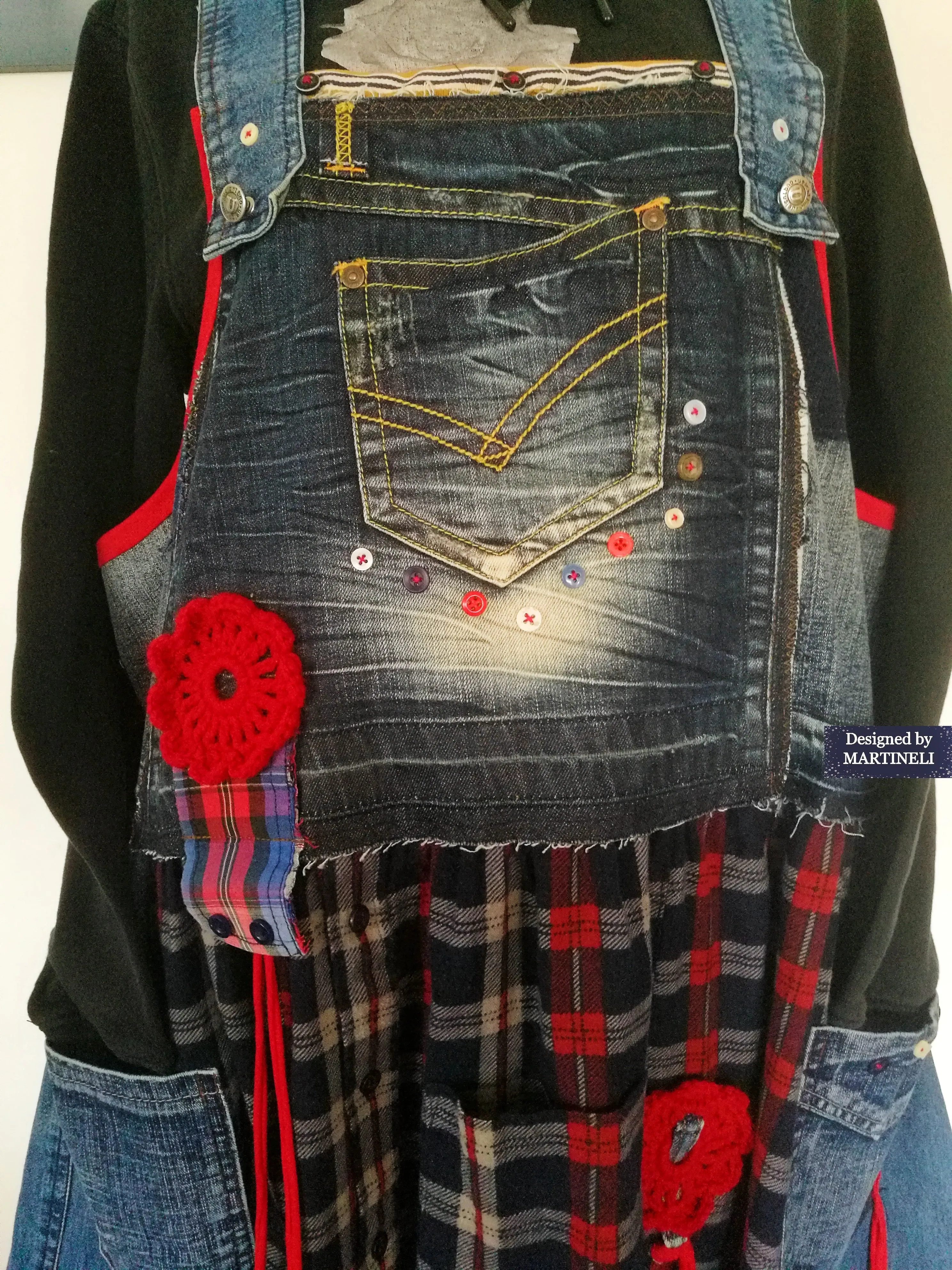 Plus Size Pinafore Dress 3X Long Denim Overall Dress