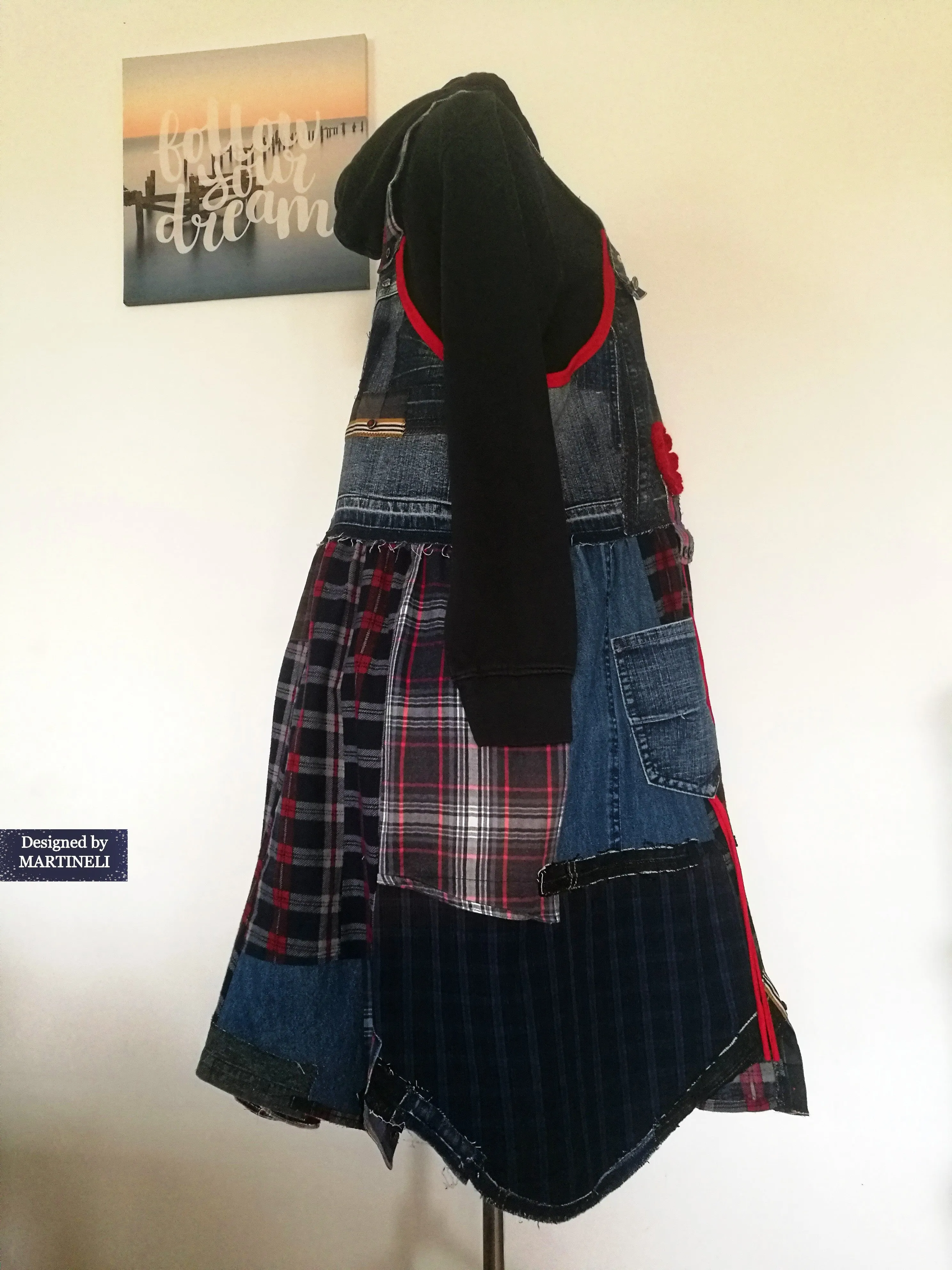 Plus Size Pinafore Dress 3X Long Denim Overall Dress