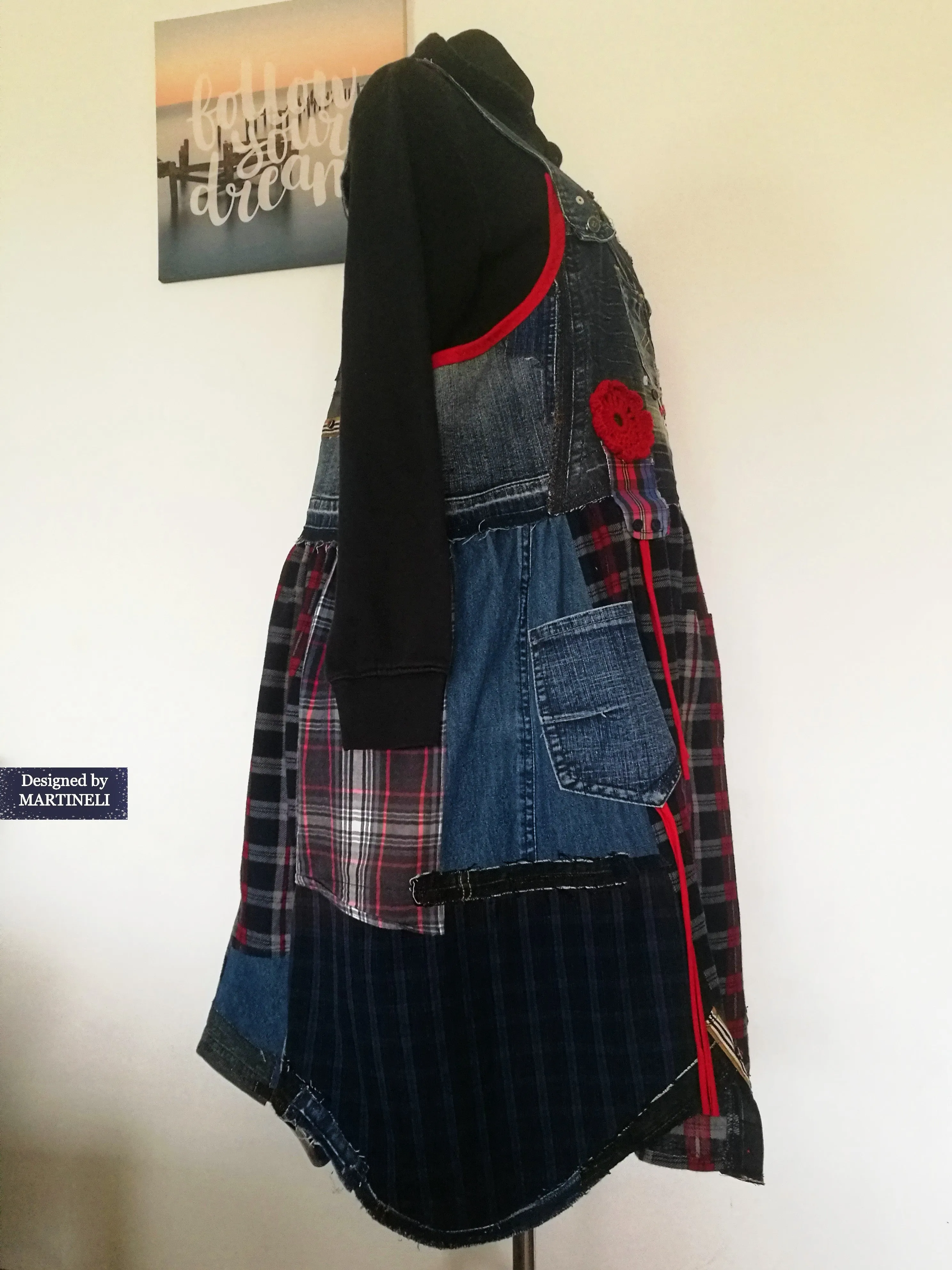 Plus Size Pinafore Dress 3X Long Denim Overall Dress