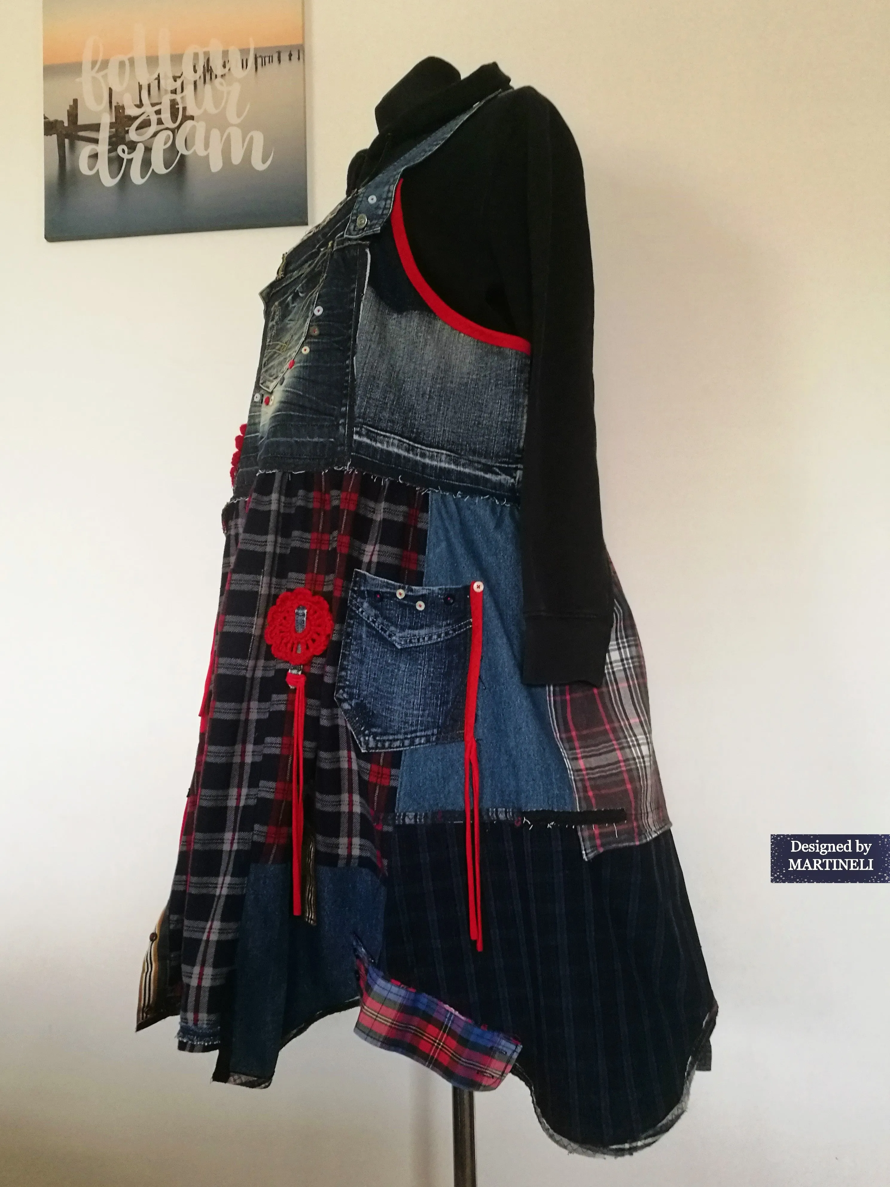 Plus Size Pinafore Dress 3X Long Denim Overall Dress